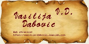 Vasilija Dabović vizit kartica